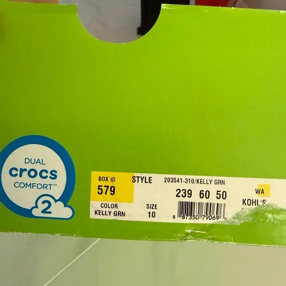 CROCS Kelly Green Comfort Shoes - Picture 4 of 4